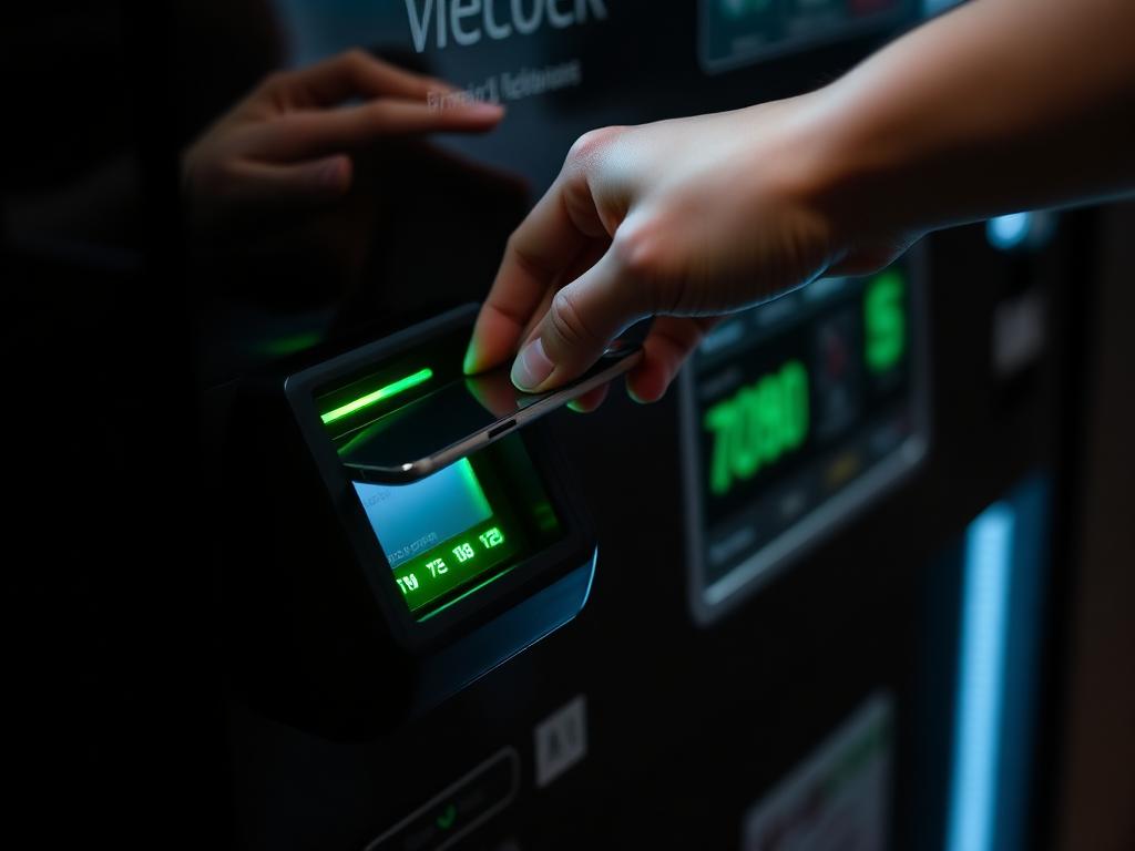 Paiement sans contact sur un distributeur PuffetGo